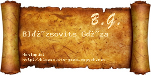 Blázsovits Géza névjegykártya